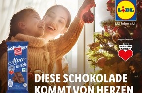 Lidl: Lidl unterstützt "Ein Herz für Kinder" durch den Verkauf von Schokolade