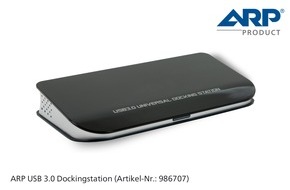 ARP Schweiz AG: Die neue USB 3.0 Dockingstation von ARP: Aus einem Anschluss werden sieben (BILD)