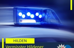Polizei Mettmann: POL-ME: Vermisster Hildener wohlbehalten angetroffen - 2510045