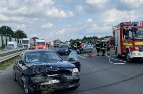 Feuerwehr Dortmund: FW-DO: Dortmund-Mengede: Drei verletzte Personen nach Verkehrsunfall auf der BAB 2