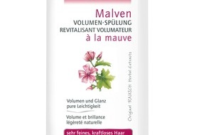 RAUSCH AG Kreuzlingen: RAUSCH Malven VOLUMEN-SPÜLUNG - die Spezialpflege für feines, kraftloses Haar (BILD)