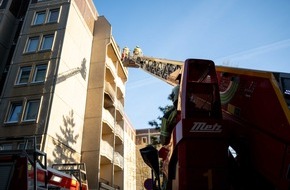 Feuerwehr Dresden: FW Dresden: Wohnungsbrand in Hochhaus - Bewohner verhindert Rauchausbreitung durch umsichtiges Handeln