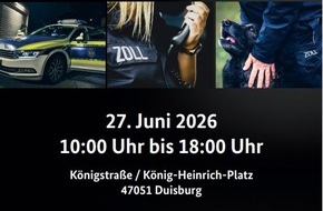 Zollfahndungsamt Essen: ZOLL-E: Zoll hautnah erleben: Infomeile, Shows und Mitmachaktionen in Du-isburg