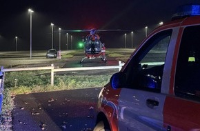 Freiwillige Feuerwehr Alpen: FW Alpen: Ausleuchten für den Rettungshubschrauber