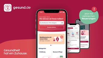 gesund.de: App-Release 2.0 in den App-Stores / gesund.de bringt neue App-Version in den Markt und plant weiteren Ausbau des digitalen Angebots