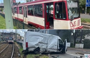 Polizei Duisburg: POL-DU: Beeck: Transporter kollidiert mit Straßenbahn - mehrere Verletzte