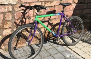 Polizeipräsidium Westpfalz: POL-PPWP: Mit gestohlenem Fahrrad unterwegs - Eigentümer gesucht!