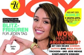 Bauer Media Group, JOY: Jessica Alba in JOY: "Wenn der Hosenbund mal zwickt, greife ich zu weiten Teilen."