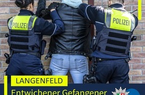 Polizei Mettmann: POL-ME: Bonn-Auerberg: Festnahme eines aus dem Maßregelvollzug entwichenen Strafgefangenen - 2507134