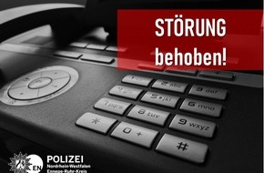 Kreispolizeibehörde Ennepe-Ruhr-Kreis: POL-EN: Hattingen/Ennepetal- Polizeiwachen wieder erreichbar