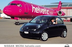 Nissan Switzerland: Nissan décolle avec la nouvelle version spéciale "MICRA helvetic.com" - Un constructeur automobile établit un partenariat avec une compagnie aérienne suisse à faible coût