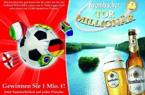Krombacher Brauerei GmbH & Co.: Krombacher Tor-Millionär mit Neuauflage im WM-Jahr / Eine Million Euro als Hauptgewinn garantiert (mit Bild)