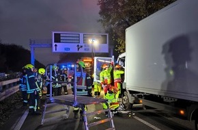 Feuerwehr Oberhausen: FW-OB: Verkehrsunfall auf der A3: Eine verletzte Person