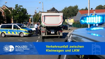 Polizeipräsidium Oberhausen: POL-OB: Verkehrsunfall zwischen Kleinwagen und LKW