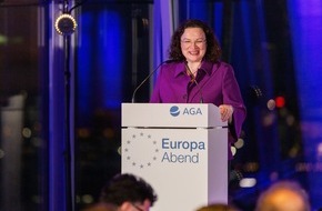 AGA Unternehmensverband: Andrea Nahles beim 36. EuropaAbend des AGA