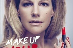 PETA Deutschland e.V.: Sophie Schütt sexy und blutig / "Make up your mind!" - Schauspielerin präsentiert neues PETA-Motiv gegen Tierversuche in der Kosmetikindustrie (BILD) (BILD)