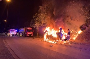 Feuerwehr Gladbeck: FW-GLA: Vermeintlicher Großbrand entpuppt sich als brennendes Wohnmobil
