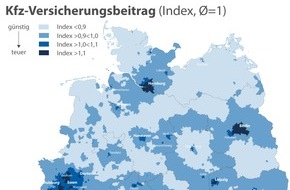 CHECK24 GmbH: Beitragsatlas Kfz-Versicherung: Hier zahlen Autofahrer besonders viel