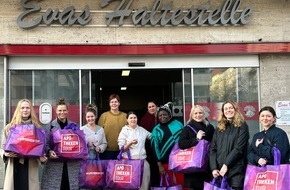 APOTHEKENTOUR: Weltfrauentag: APOTHEKENTOUR liefert Produkt-Großspende an EVAS HALTESTELLE für obdachlose Frauen