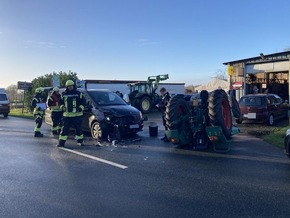 POL-STD: Traktor bei Unfall umgestürzt - Fahrer leicht verletzt, Zwei Einbrüche in Jork, Audi in Sauensiek ausgebrannt, Einbrecher in Buxtehuder Restaurant