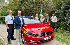 Feuerwehr Grevenbroich: FW Grevenbroich: Projekt "Rettungspunkte im Stadtwald" gestartet - schnellere Hilfe im Notfall