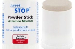 SweatStop®: Antitranspirant-Hersteller SweatStop® entwickelt neuartigen Fusspuderstift - Unangenehmes Schwitzen muss nicht sein