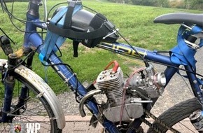 Polizeidirektion Kaiserslautern: POL-PDKL: Fahrrad mit Benzinmotor betrieben