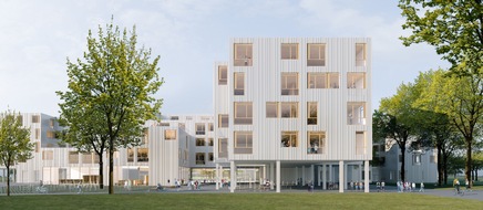 OTTO WULFF: Rohbau für größten Schulbau Berlins fertiggestellt - Regierende Bürgermeisterin Franziska Giffey besucht Baustelle