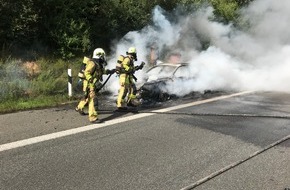 Feuerwehr Bottrop: FW-BOT: KFZ Brand auf der Autobahn A2