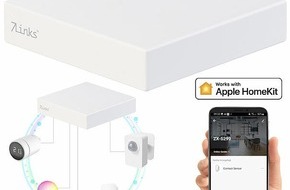 PEARL GmbH: 7links ZigBee-Gateway RC-300.ahk, Apple HomeKit-zertifiziert für ELESION-Geräte, LAN: bis zu 100 ZigBee-Geräte weltweit steuern