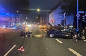 Polizei Aachen: POL-AC: Motorradfahrer nach Zusammenstoß mit Auto lebensgefährlich verletzt
