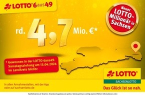 Sächsische Lotto-GmbH: Erneuter Millionengewinn im Freistaat: 4,7 Millionen Euro im Landkreis Görlitz gewonnen