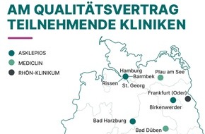 Asklepios Kliniken GmbH & Co. KGaA: Asklepios, RHÖN, MediClin - 25 Krankenkassen sind bisher dem Qualitätsvertrag zur endoprothetischen Versorgung beigetreten