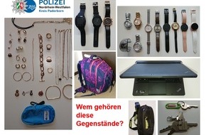 Polizei Paderborn: POL-PB: Einbrecher per gestohlenem Tablet geortet - Festnahme - Polizei sucht Besitzer von sichergestellten Beutestücken