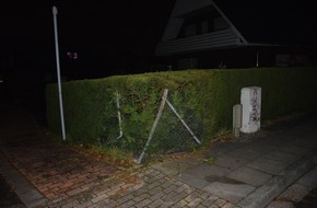 Kreispolizeibehörde Herford: POL-HF: Zaun beschädigt- Verursacher flüchtet
