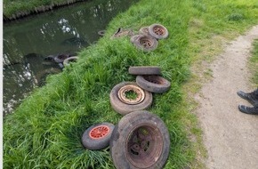 Polizeiinspektion Osnabr&uuml;ck: POL-OS: Melle: 100 Altreifen in der Else und am Ufer entsorgt - Polizei sucht Zeugen