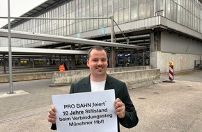 Fahrgastverband PRO BAHN e. V.: Zehn Jahre des Stillstands: PRO BAHN erinnert an Petition für den Verbindungssteg am Münchner Hauptbahnhof