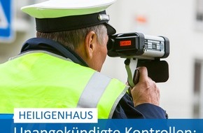 Polizei Mettmann: POL-ME: Unangekündigte Geschwindigkeitskontrollen: 42 waren zu schnell unterwegs - Heiligenhaus - 2405052