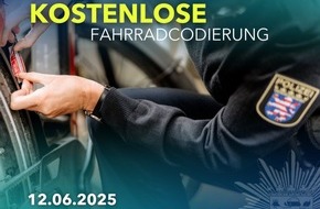 Polizeipräsidium Nordhessen - Kassel: POL-KS: Fahrrad-Codieraktion der Polizei am 12. Juni im Rathaus Zierenberg