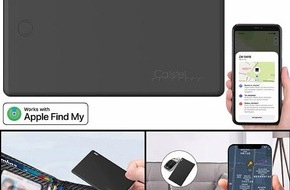 PEARL GmbH: Per iOS-App "Wo ist?" Gegenstände orten: Callstel Geldbeutel- und Gegenstandsfinder im Kreditkartenformat, MFi-zertifiziert