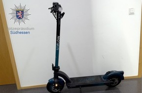 Polizeipräsidium Südhessen: POL-DA: Darmstadt-Eberstadt: Polizei stellt E-Scooter sicher und sucht rechtmäßigen Eigentümer / Wer kann Hinweise zum Besitzer geben?