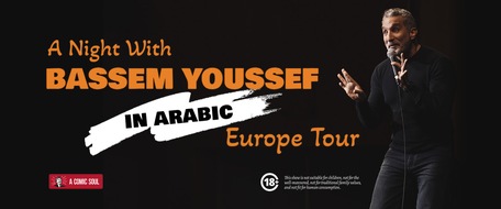 act entertainment ag: Bassem Youssef - An Arabian Night With Bassem Youssef | 14  January 2025, Zurich, Volkshaus