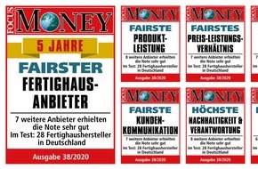 Bien-Zenker GmbH: Immer fair: Bien-Zenker ist Dauer-Sieger im Fertighausanbieter-Test von FOCUS-MONEY / Bien-Zenker punktet in allen Kategorien mit "sehr gut" und ist zum sechsten Mal "Fairster Fertighausanbieter"