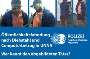 Kreispolizeibehörde Unna: POL-UN: Unna, Bergkamen, Bönen - Öffentlichkeitsfahndung nach Diebstahl und Computerbetrug