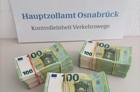 Polizeidirektion Osnabrück: POL-OS: Verdacht der Geldwäsche: Polizei und Zoll entdecken 150.000 Euro bei gemeinsamer Kontrollaktion auf A 30