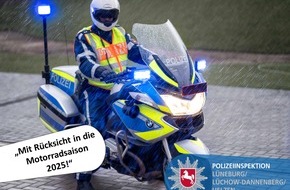 Polizeiinspektion Lüneburg/Lüchow-Dannenberg/Uelzen: POL-LG: ++ Sicher in die Motorradsaison 2025 starten - auch mit Blick auf das kommende Osterwochenende gibt die Polizei Lüneburg/Lüchow-Dannenberg/Uelzen einige Hinweise für den Saisonstart ++