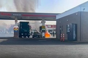 Polizeipräsidium Mittelhessen - Pressestelle Gießen: POL-GI: Reiskirchen: Glück im Unglück - Schnelles Einschreiten verhindert Brand an Tankstelle