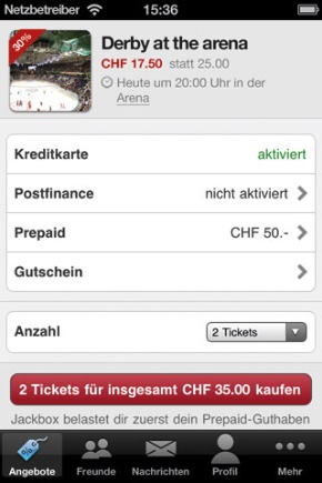 Jackbox.ch: Die App für vergünstigte Last-Minute-Tickets