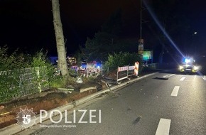 Polizeipräsidium Westpfalz: POL-PPWP: Zu hohe Geschwindigkeit führt zu Unfall mit Verletzten