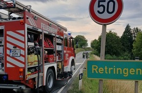 Feuerwehr der Stadt Arnsberg: FW-AR: PKW nach Unfall in Vollbrand
